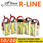 Batteria Ricaricabile Tattu R-Line 1.0 2.0 550/650/750/850/1050/1300/1550/1800mah 95C 3S 4S 6S per Corse RC